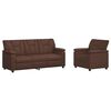 vidaXL Bankstel 2 pcs Bruin Kunstleer