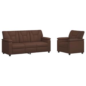 vidaXL Bankstel 2 pcs Bruin Kunstleer