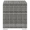 vidaXL Ligbed met kussen en theetafel poly rattan grijs