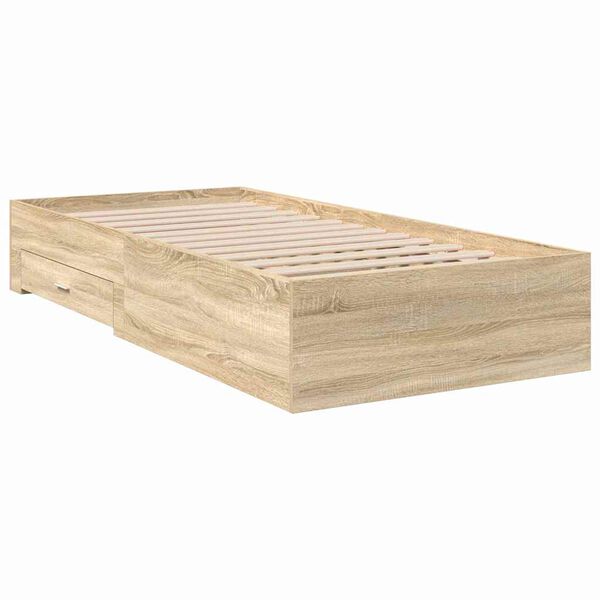 vidaXL Bedframe met lade met opslag Bruin 90 x 190 cm Bewerkt hout