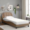 vidaXL Bedframe zonder matras "Zadar" kunstleer cappuccinokleurig 90x190 cm