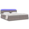 vidaXL Opbergbed met LED met matras Taupe 200 x 200 cm Polyester