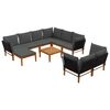 vidaXL 10 st Massief acaciahout & touw Naturel