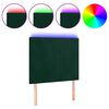 vidaXL Hoofdbord LED 80x5x118/128 cm fluweel donkergroen
