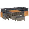 vidaXL Tuin Sofa Set 9 pcs Grijs Donkergrijs poly rattan