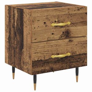 vidaXL Nachtkastje met lade Oudhout 40 x 35 x 47,5 cm Bewerkt hout