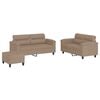 vidaXL 3-delige Loungeset met kussens kunstleer cappuccino