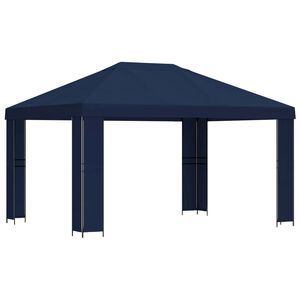 vidaXL Paviljoen 4 &times; 3 m Blauw Polyester en staal 190 gsm