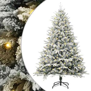 vidaXL Kunst Kerstboom met verlichting Groen 180 cm PVC en PE