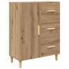vidaXL Dressoir Artisan Eiken 34 x 69.5 x 90 cm Bewerkt hout