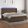 vidaXL Boxspring met matras en LED stof donkerbruin 200x200 cm