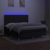 vidaXL Boxspring met matras en LED stof zwart 160x200 cm