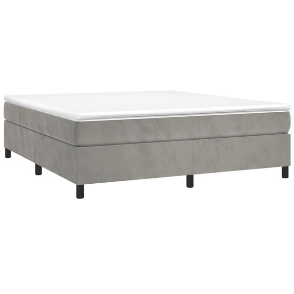 vidaXL Boxspring bed 160x200 cm fluweel lichtgrijs