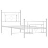 vidaXL Bedframe met hoofd- en voeteneinde metaal wit 90x200 cm