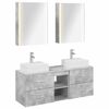 vidaXL Badkamermeubelset 5 st Betongrijs Bewerkt hout en glas