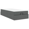 vidaXL Bedframe met matras met matras 2 pcs Dim Grijs Stof