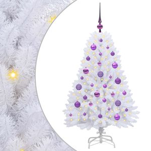 vidaXL Kunstmatige Inklapbare Kerstboom Wit 120 cm PVC en Staal