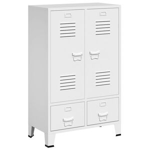 vidaXL Kledingkast industrieel 67x35x107 cm staal wit