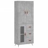 vidaXL Hoge kast 69,5x34x180 cm bewerkt hout betongrijs