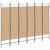 vidaXL 6-Panelen Kamerscherm Beige 240 x 180 cm Stof