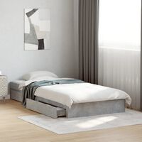 Vidaxl -bedframe -grijs -90 X 200 Cm -bewerkt Hout Vidaxl -bedframe -grijs -90 X 200 Cm -bewerkt Hout