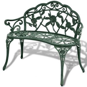 vidaXL Tuinbank 100 cm gietaluminium groen
