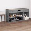 vidaXL Schoenenbank met kussen 104x30x49 cm bewerkt hout betongrijs