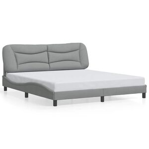 vidaXL Bedframe zonder matras "Hvar" stof lichtgrijs 180x200 cm