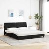 vidaXL Bed met matras stof zwart 180x200 cm
