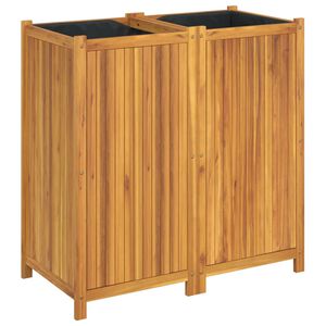 vidaXL Plantenbak met voering 100x50x100 cm massief acaciahout