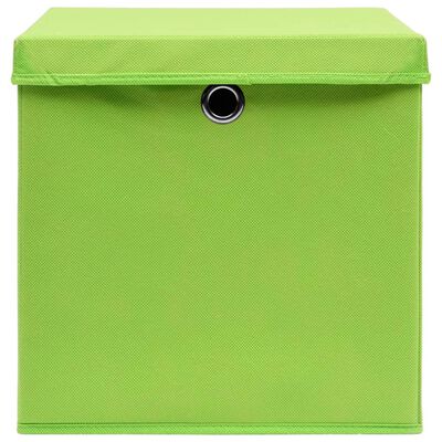 vidaXL Opbergboxen met deksel 4 st 32x32x32 cm stof groen