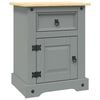 vidaXL Nachtkastje 53x39x67 cm Mexicaans grenenhout Corona-stijl grijs