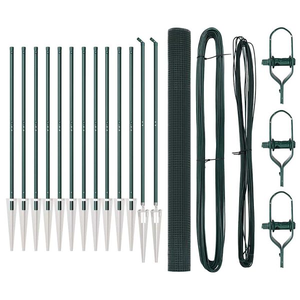 vidaXL Afrasteringspaal Groen 25 x 1,6 m (25 x 25 mm gaas)