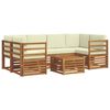 vidaXL Sofa-Sets 7 pcs Natuurlijk en Cr&egrave;me Massief Acaciahout