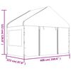 vidaXL Prieel met dak 15,61x4,08x3,22 m polyetheen wit