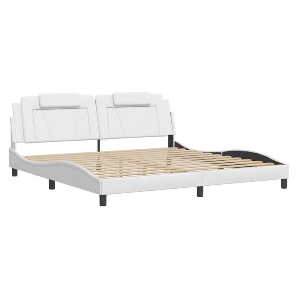 vidaXL Bedframe "Viana" zonder matras kunstleer wit 200x200 cm
