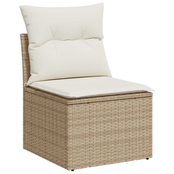 vidaXL Tuinbankenset 14 pcs Beige poly rattan