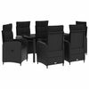 vidaXL Bank tafel set 7 st Zwart PE Rattan en Poeder-Coated Staal