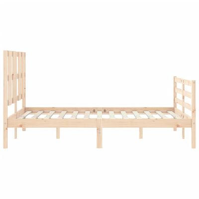 vidaXL Bedframe met hoofdbord massief hout 140x190 cm