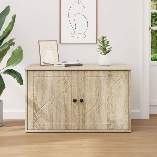 vidaXL Kattenhuis Sonoma 85 x 55 x 50,5 cm Bewerkt hout