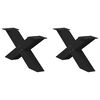 vidaXL Salontafelpoten 2 st X-vormig 70x(30-31) cm staal zwart