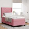 vidaXL Boxspringbed met matras met hoofdeinde Roze 90 x 190 cm Fluweel