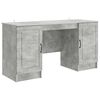 vidaXL Bureau met plank Betongrijs 142,5 x 50 x 75 cm Bewerkt hout