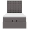 vidaXL Ottomaanse bed met matras 90x200cm kunstleer grijs