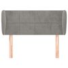 vidaXL Hoofdbord met randen 103x23x78/88 cm fluweel lichtgrijs