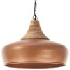 vidaXL Hanglamp industrieel E27 35 cm ijzer en massief hout koperkleur