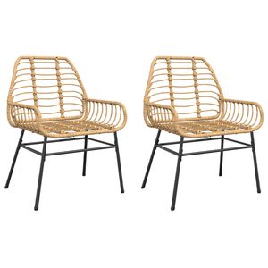 vidaXL Tuinstoel bruin poly rattan 2 st