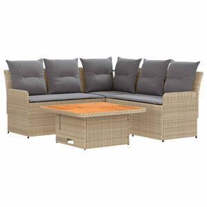 vidaXL Meubelsets met kussen 4 pcs Beige en Licht Grijs PE Rattan
