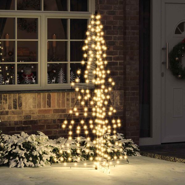 vidaXL Kerstboom met 240 LED Warmwit 180 cm Rattan