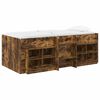 vidaXL Loft Bed Frame met Kast 3 st Gerookt eiken Bewerkt hout